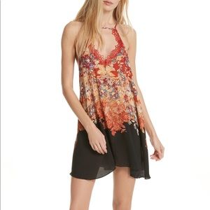 Free People Floral Haze Mini Trapeze Dress